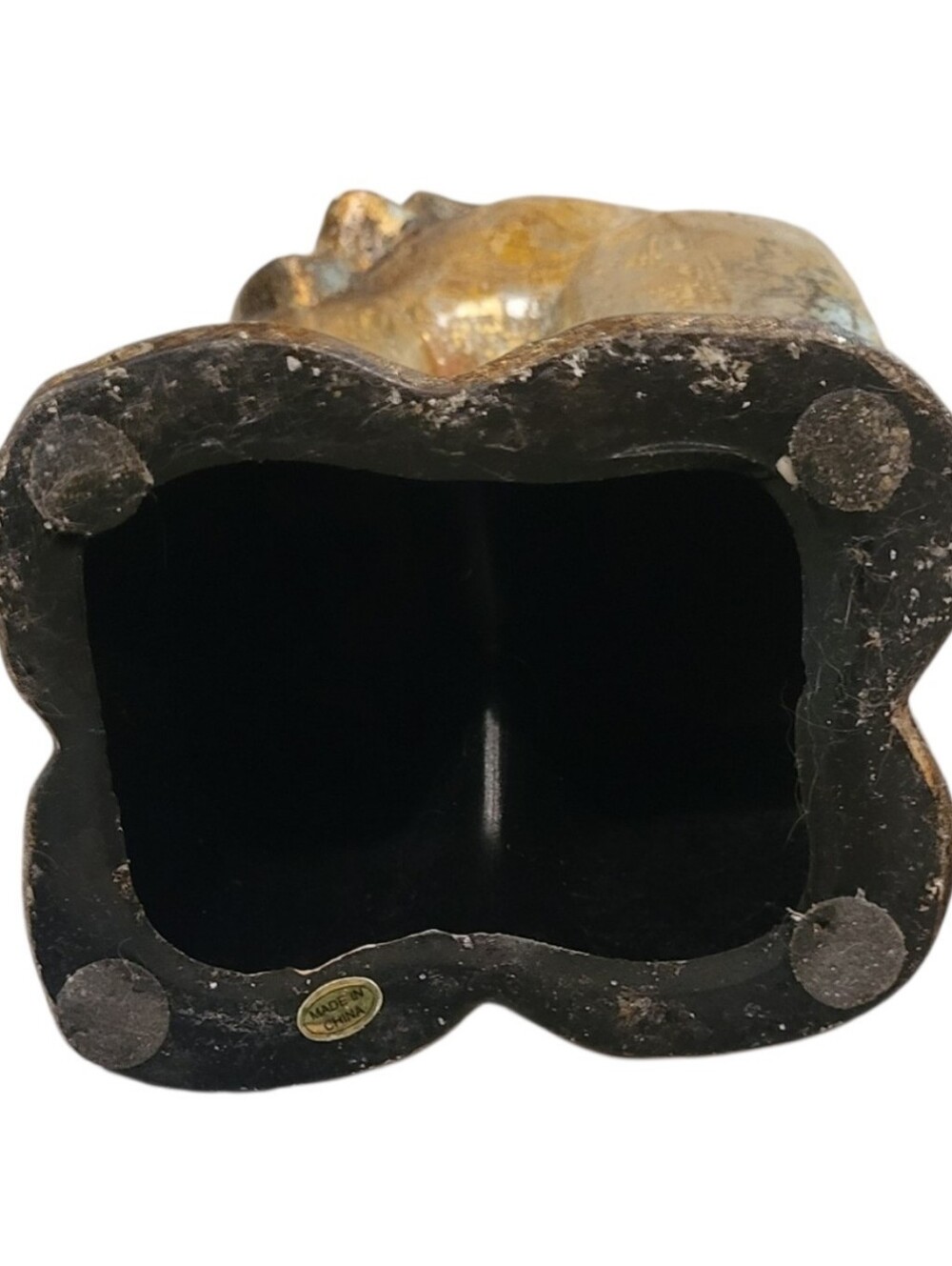 Vintage Distressed Patina Ceramic Trumpeting Elephant Statue. - Picture 10 of 10